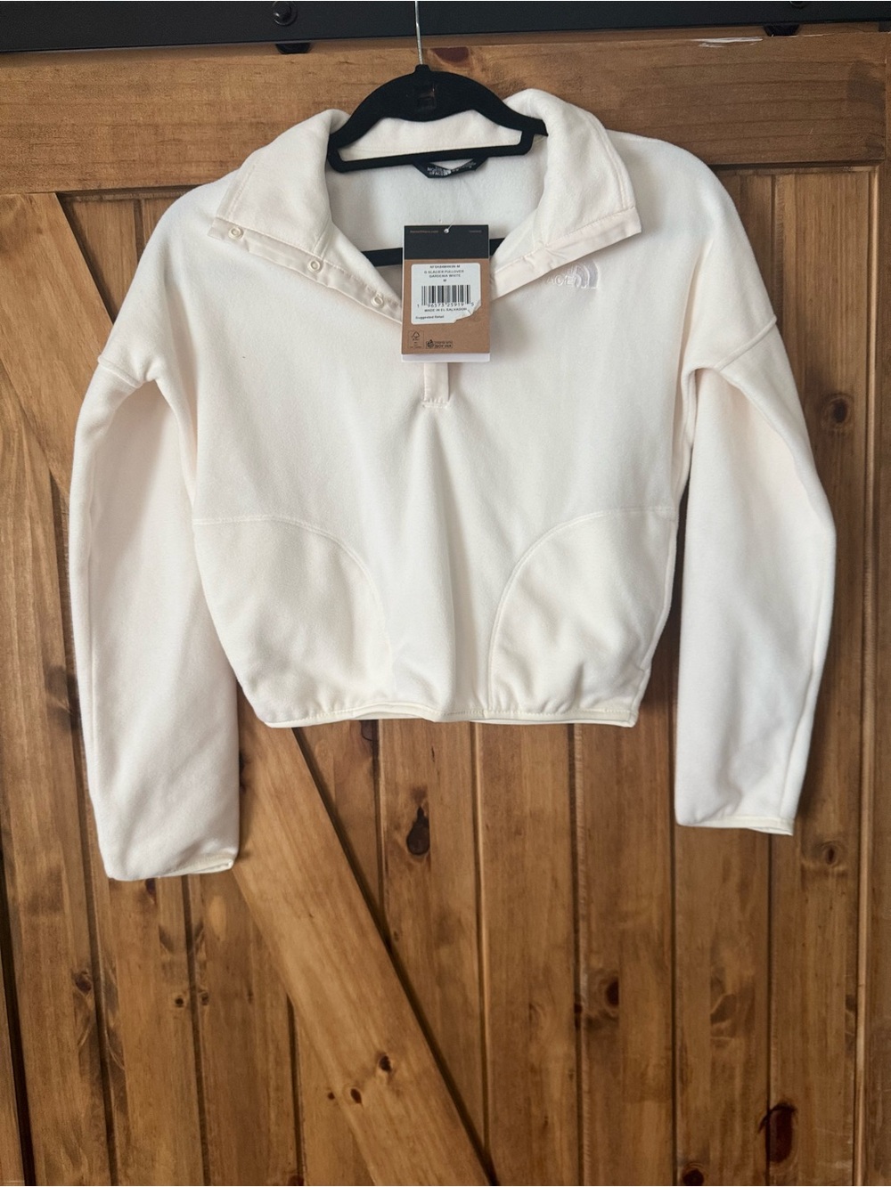 The North Face Girls Glacier Pullover in Gardenia White